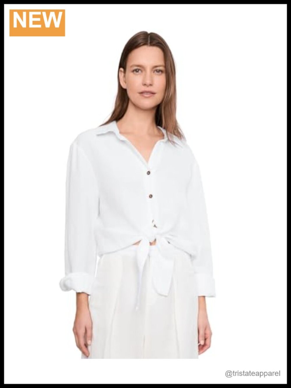 Women's Linen Blouse with Tie Front - Sanctuary